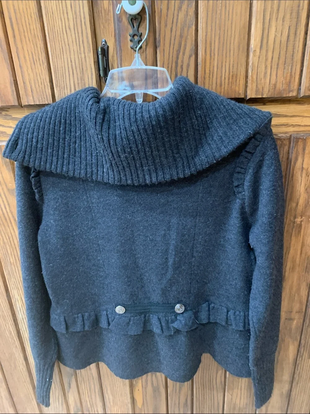 Ann Taylor Loft Sweater 109% Merino Wool Size Large  Military style - Picture 2 of 5